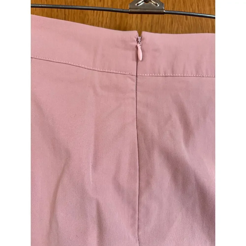 Patchwork Pink Asymmetrical Midi Skirt with Pleated Bottom, women's size L NWT - Picture 6 of 9